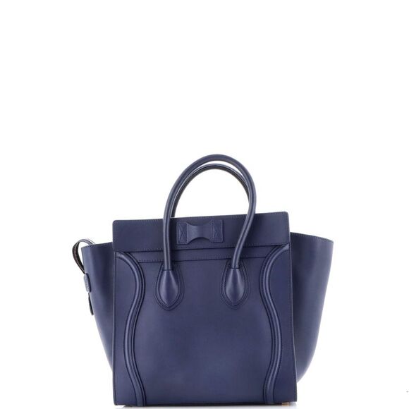 Celine Luggage Bag Grainy Leather Mini Blue - Picture 3 of 6